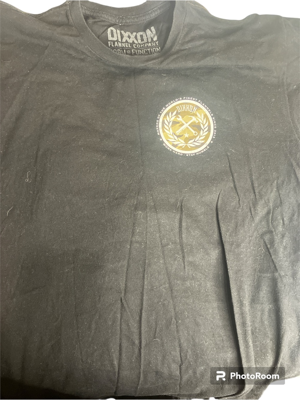 DIXXON Black Short Sleeve Tee with Gold Emblem
